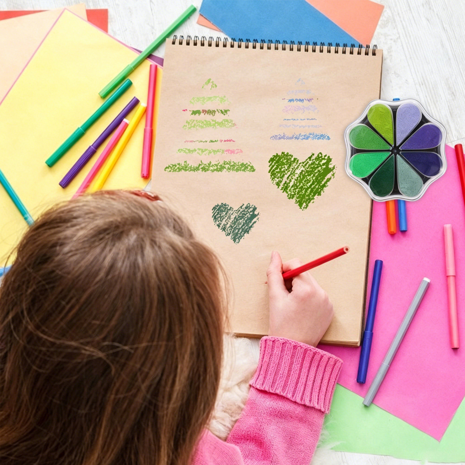 Art And Craft For Nursery - 크래프트 잉크 패드, 컴팩트한 디자인, 다채로운