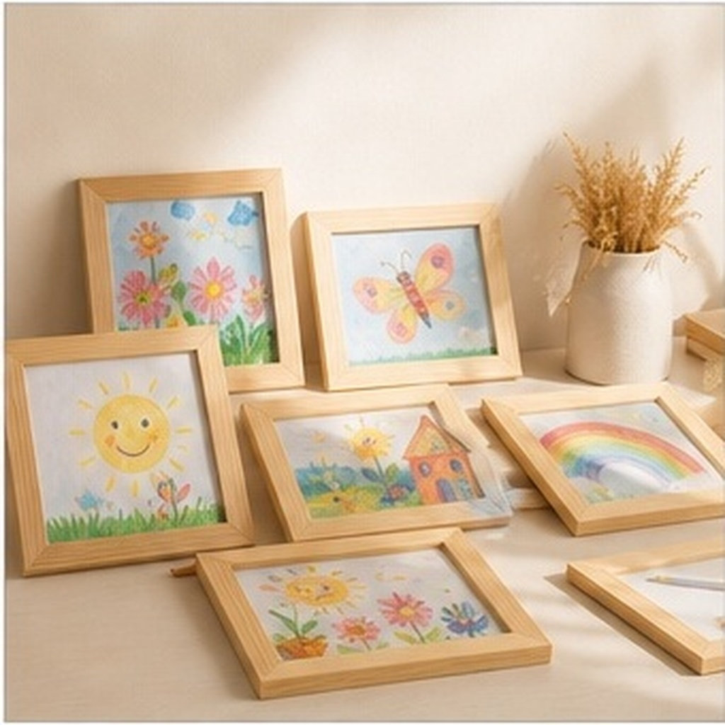 6개 세트의 단단한 나무 소재 DIY 액자, 그림 그리 - Art And Craft For Nursery 리뷰 및 가격